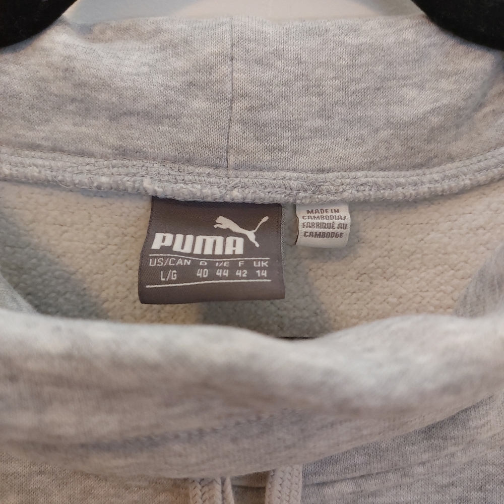 ~Puma Light Grey Mock Neck Hoodie~ - Picture 5 of 7